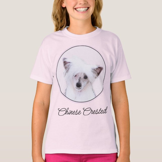 Kinesisk handmålning av pulver - Hund Art T-Sh T Shirt (Framsida)