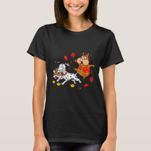 Kinesisk häst dalmatiner roliga herrar damer glad t shirt