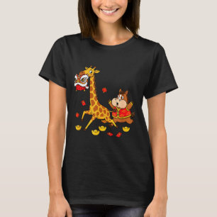 Kinesisk Häst Giraff Roligt Barn Mäns Kvinnors Gla T Shirt