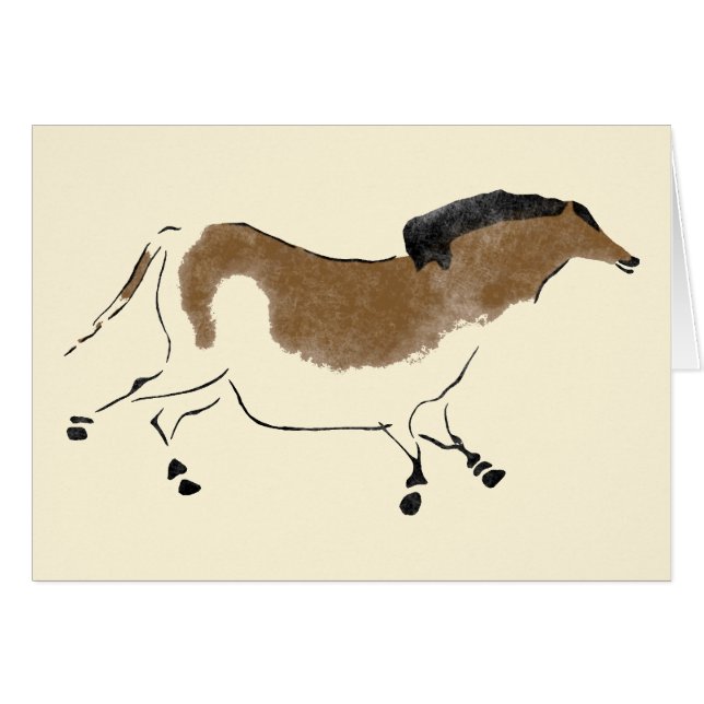 Kinesisk häst hälsningskort (Framsidan Horizontal)