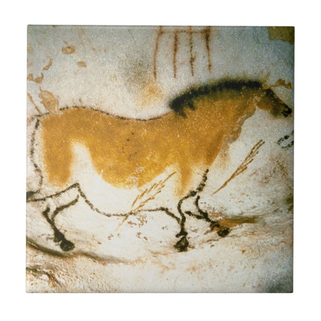 Kinesisk häst,Lascaux PreHistorik Cave Paintings Kakelplatta (Framsidan)