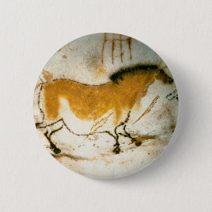 Kinesisk häst,Lascaux PreHistorik Cave Paintings Knapp