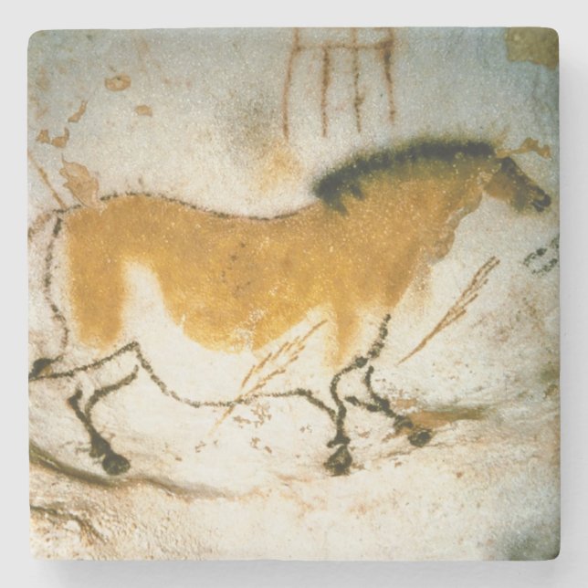 Kinesisk häst,Lascaux PreHistorik Cave Paintings Stenunderlägg (Framsidan)
