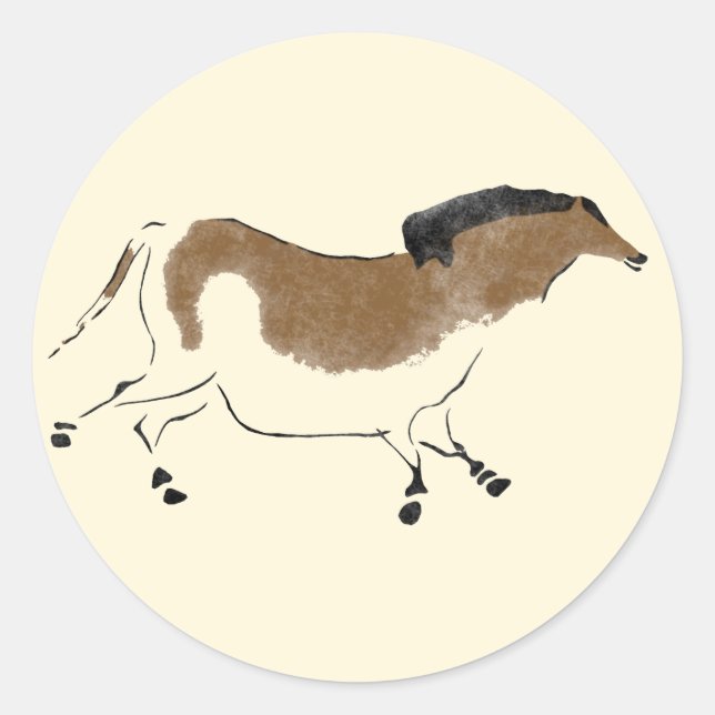 Kinesisk häst runt klistermärke (Framsida)