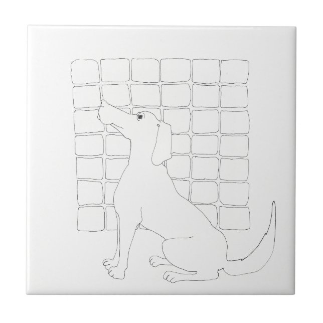 Kinesisk Hund i Hund 2018 Tile Kakelplatta (Framsidan)