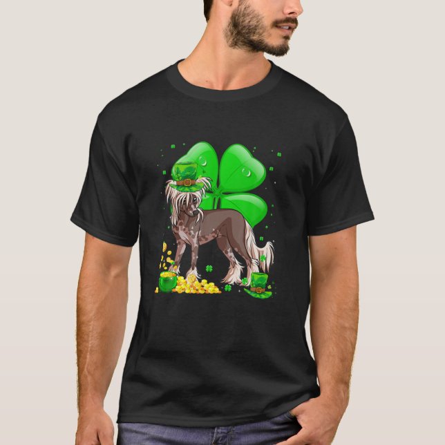Kinesisk Hund Lucky Charm St. Patrick's Day T Shirt (Framsida)