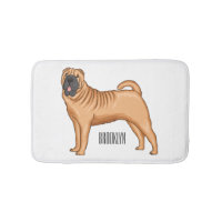 Kinesisk illustration av Shar-Pei-hund tecknad