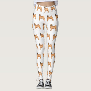 Kinesisk illustration av Shar-Pei-hund tecknad Leggings