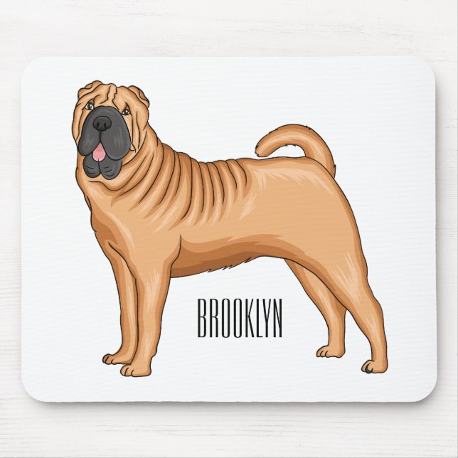 Kinesisk illustration av Shar-Pei-hund tecknad Musmatta (Framsidan)