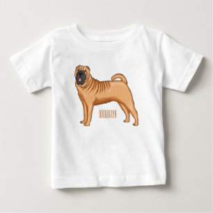 Kinesisk illustration av Shar-Pei-hund tecknad T Shirt