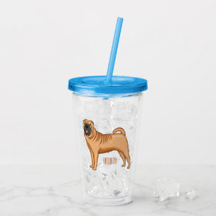 Kinesisk illustration av Shar-Pei-hund tecknad Take Away Mugg