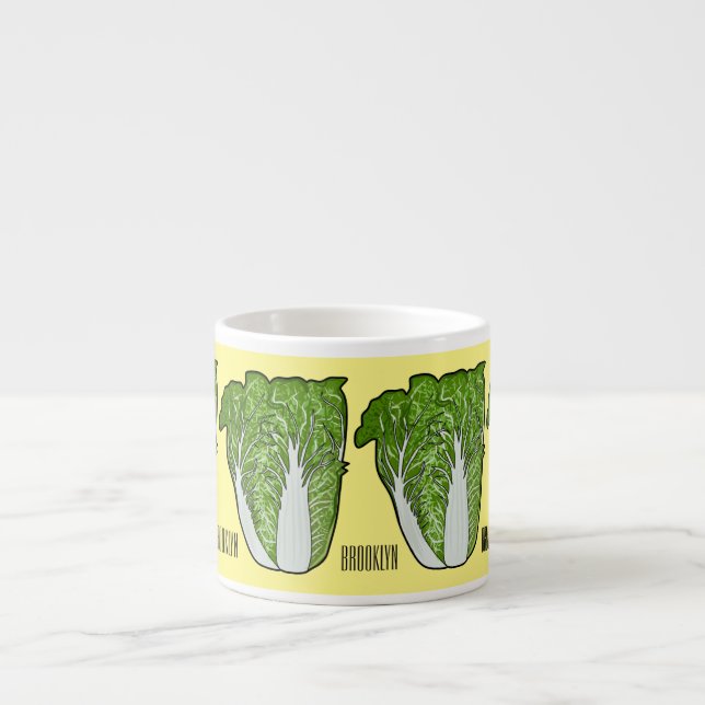 Kinesisk illustration av tecknaden på kål espressomugg (Framsidan)