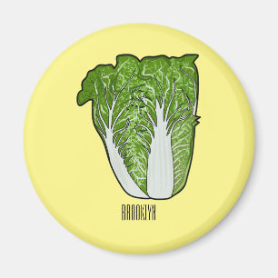 Kinesisk illustration av tecknaden på kål magnet