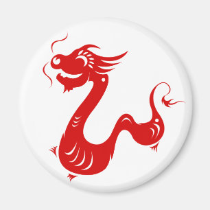 KINESISK ILLUSTRATION FÖR ZODIACDRAKE PAPERCUT MAGNET