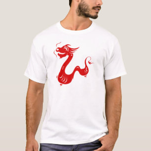 KINESISK ILLUSTRATION FÖR ZODIACDRAKE PAPERCUT TEE SHIRT