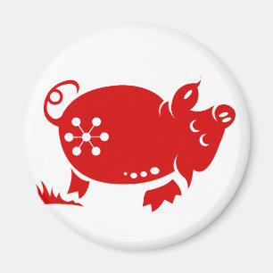 KINESISK ILLUSTRATION FÖR ZODIACGRIS PAPERCUT MAGNET