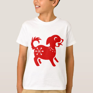 KINESISK ILLUSTRATION FÖR ZODIACHUND PAPERCUT TEE