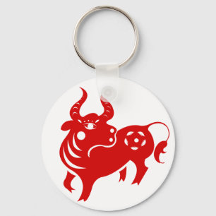 KINESISK ILLUSTRATION FÖR ZODIACOXE PAPERCUT NYCKELRING