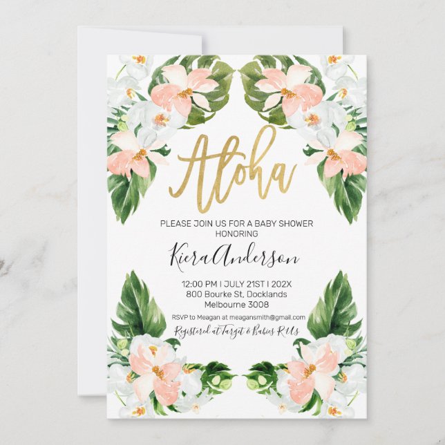 Kinesisk inbjudan till tropisk barndusch (Framsida)