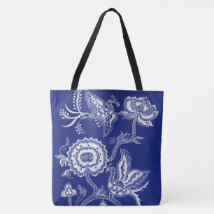 Kinesisk indigoblå Batik för vintage Tygkasse