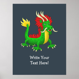 Kinesisk jade-drake poster