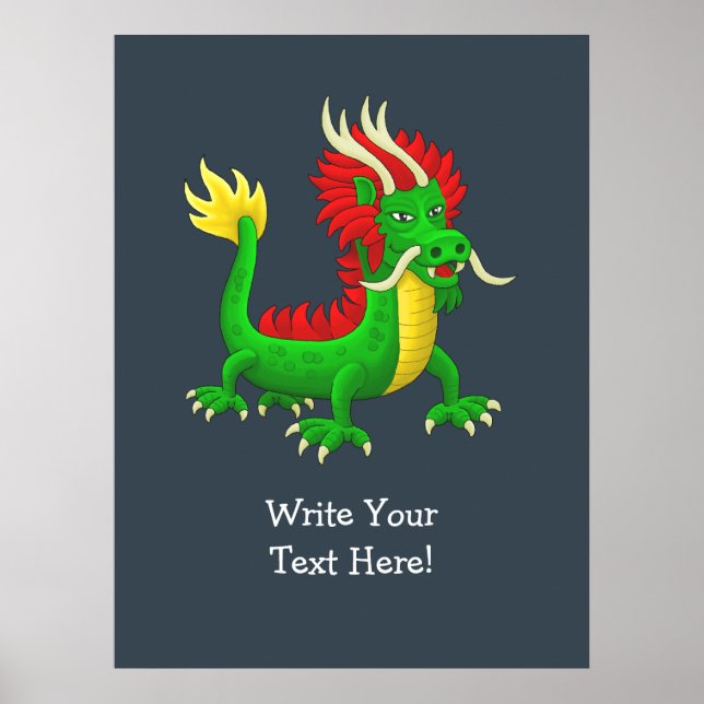 Kinesisk jade-drake poster (Framsidan)