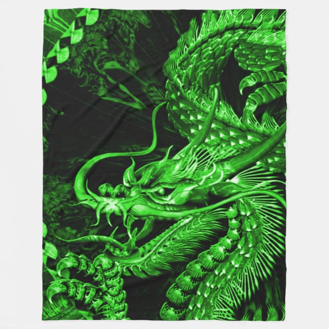Kinesisk Jade Emperor Dragon Art Fleece Blanket (Framsidan)