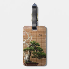 Kinesisk Juniper Bonsai Träd Photo Namn Bagagebricka