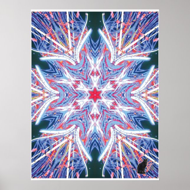 Kinesisk Kalejdoskopaffisch med Whisker Kinetic Co Poster (Framsidan)