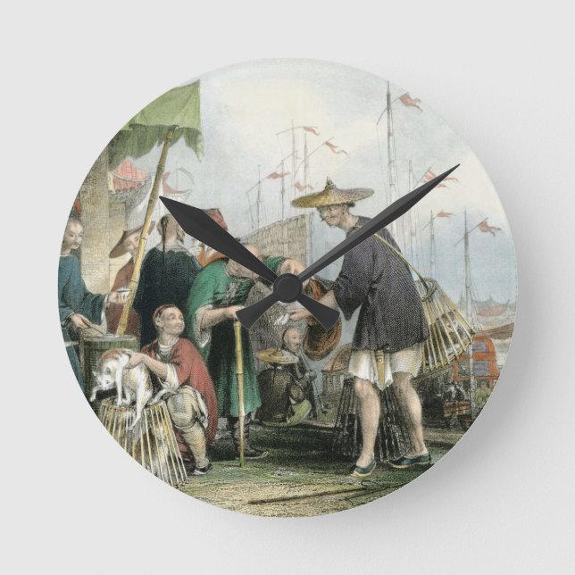 Kinesisk kattMerchants, från China i en serie Rund Klocka (Framsida)