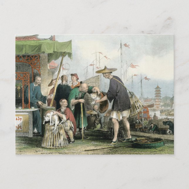 Kinesisk kattMerchants, från China i en serie Vykort (Framsida)