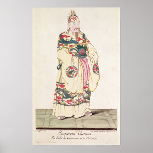 Kinesisk kejsare i Ceremonial Costume Poster