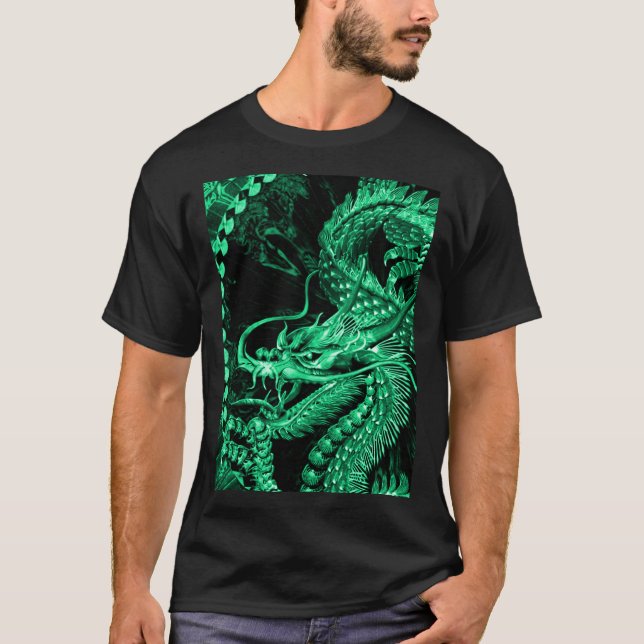 Kinesisk konst för smaragdkejsaredrake t-shirt (Framsida)