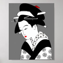 Kinesisk kvinna, traditionell geisha