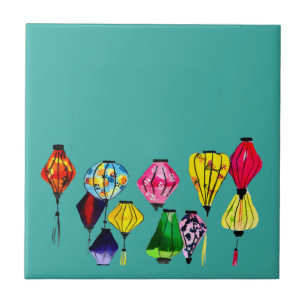 Kinesisk lanternart kakelplatta