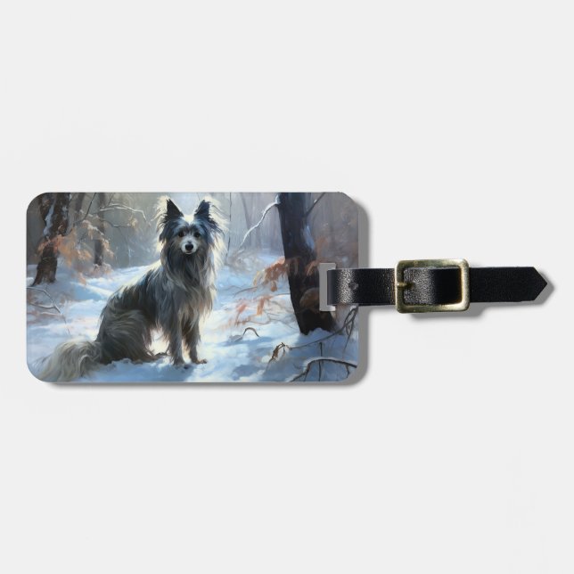 Kinesisk Låt det snöa jul Bagagebricka (Horisontell Framsida)