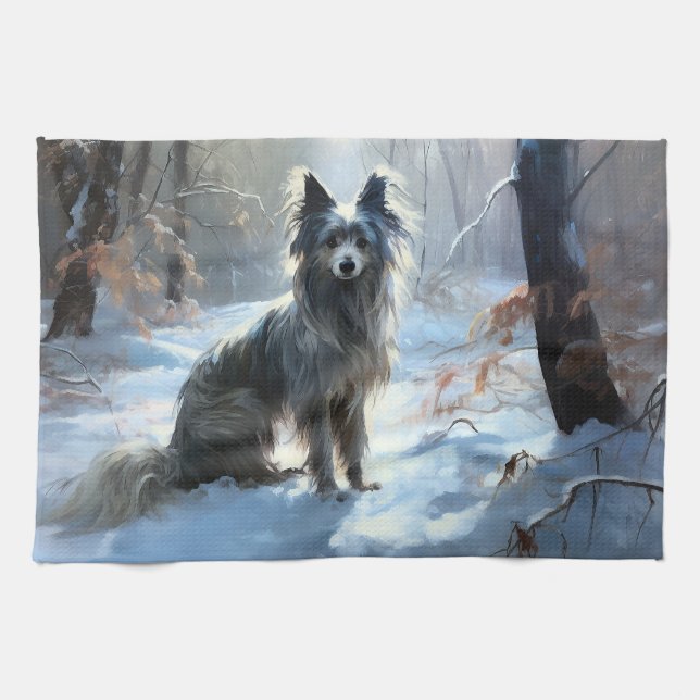 Kinesisk Låt det snöa jul Kökshandduk (Horisontell)