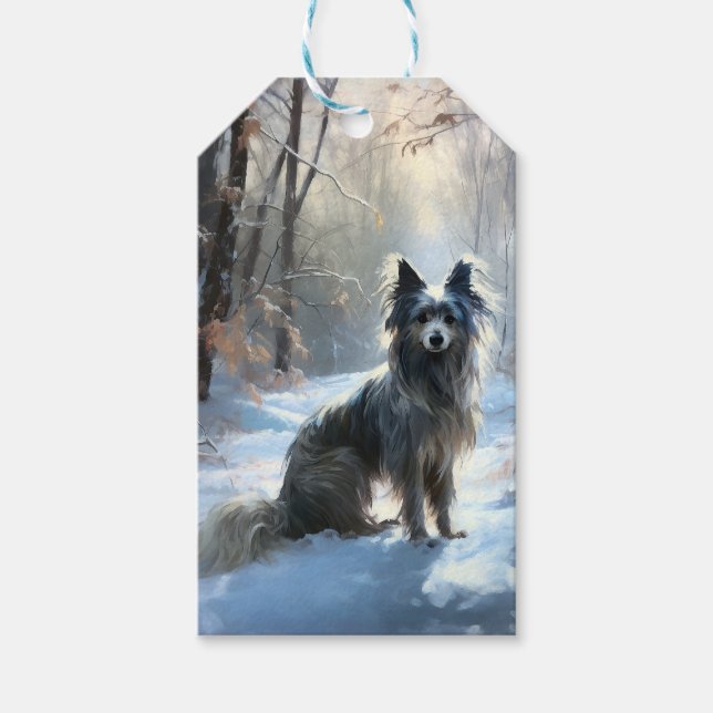 Kinesisk Låt det snöa jul Presentetikett (Framsidan)