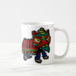 Kinesisk Lejon dansare Kaffemugg