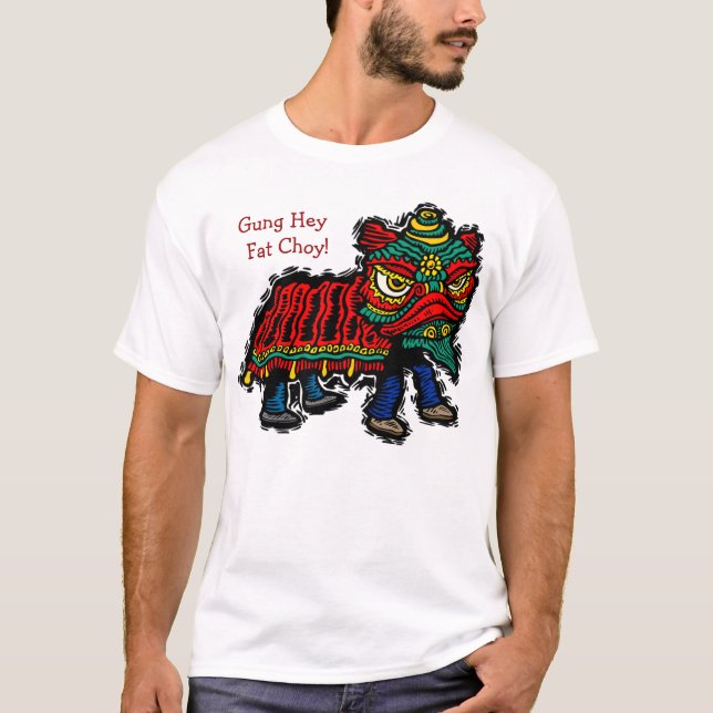 Kinesisk Lejon dansare T-Shirt (Framsida)