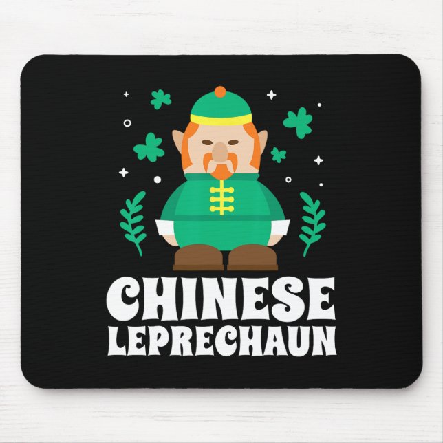Kinesisk Leprechaun Rolig St Patricks Day  Musmatta (Framsidan)