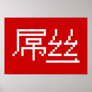 Kinesisk loser/Diaosi 屌 丝 Hanzi MEME Poster