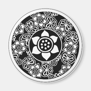 Kinesisk lotusblommadesign magnet