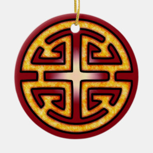 Kinesisk Lu-symbol Julgransprydnad Keramik