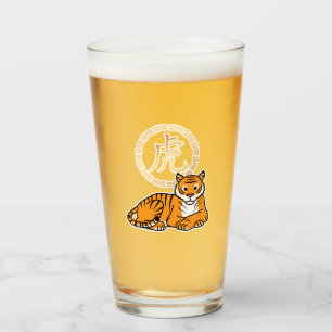 Kinesisk luna - nyår Tiger zodiac tur Glaskopp