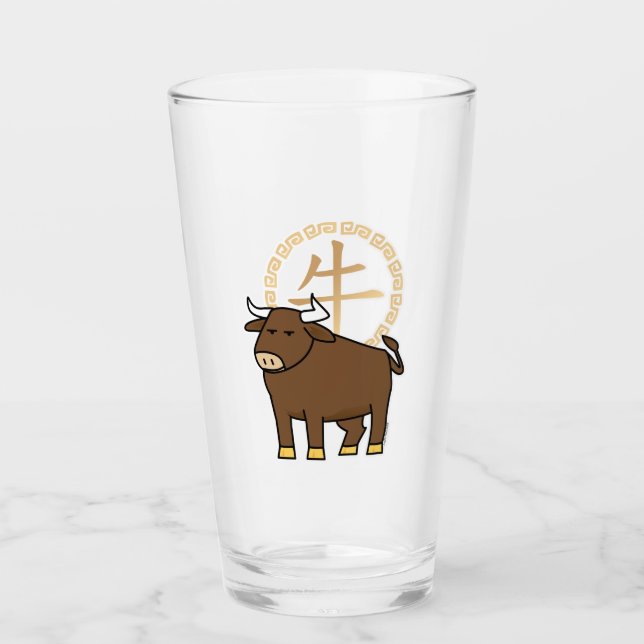 Kinesisk lunar - nyårshussling glaskopp (Framsida)