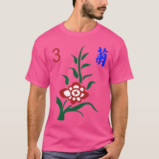 Kinesisk Mahjong Mah Jong-spel Blommor Krysantemum T Shirt