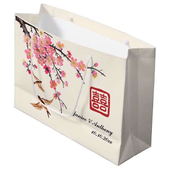 Kinesisk målarfågel bläck, blommigt bröllop (Framsidan Vinklad)