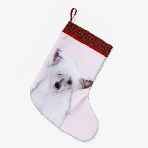 Kinesisk målning av konstgjord pulverpuff - Hund A Liten Julstrumpa