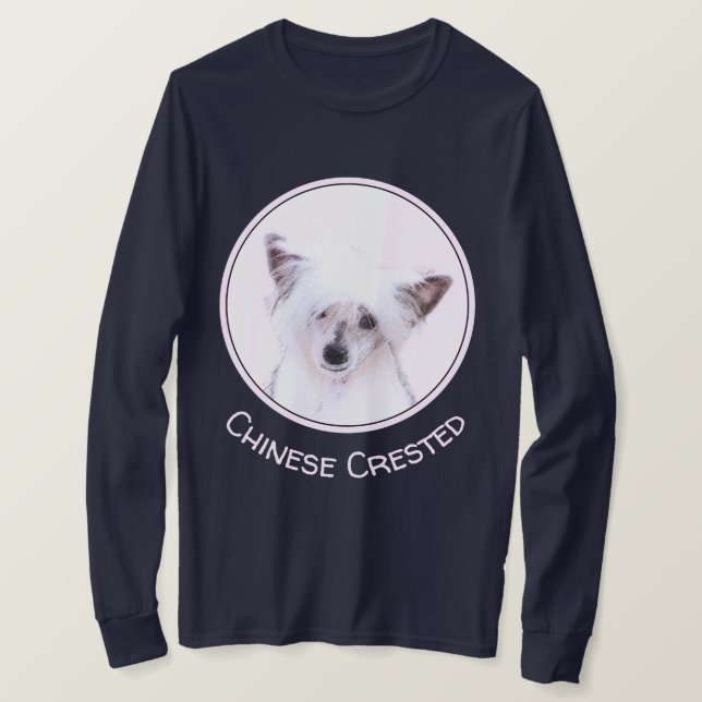 Kinesisk målning av konstgjord pulverpuff - Hund A T Shirt (Design framsida)